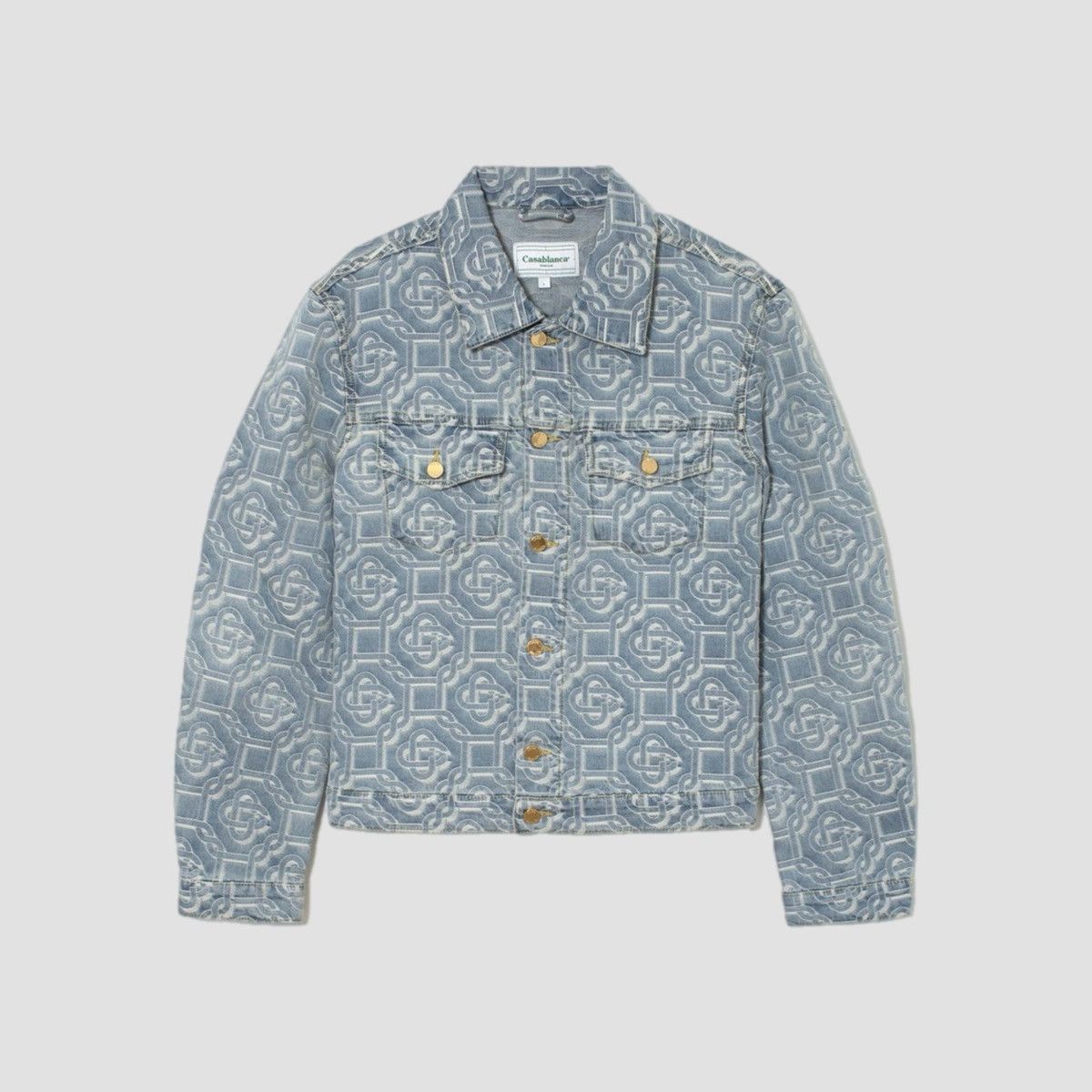 Casablanca Casablanca Bleached Denim Jacket Monogram Size US M / EU 48-50 / 2 - 1 Thumbnail