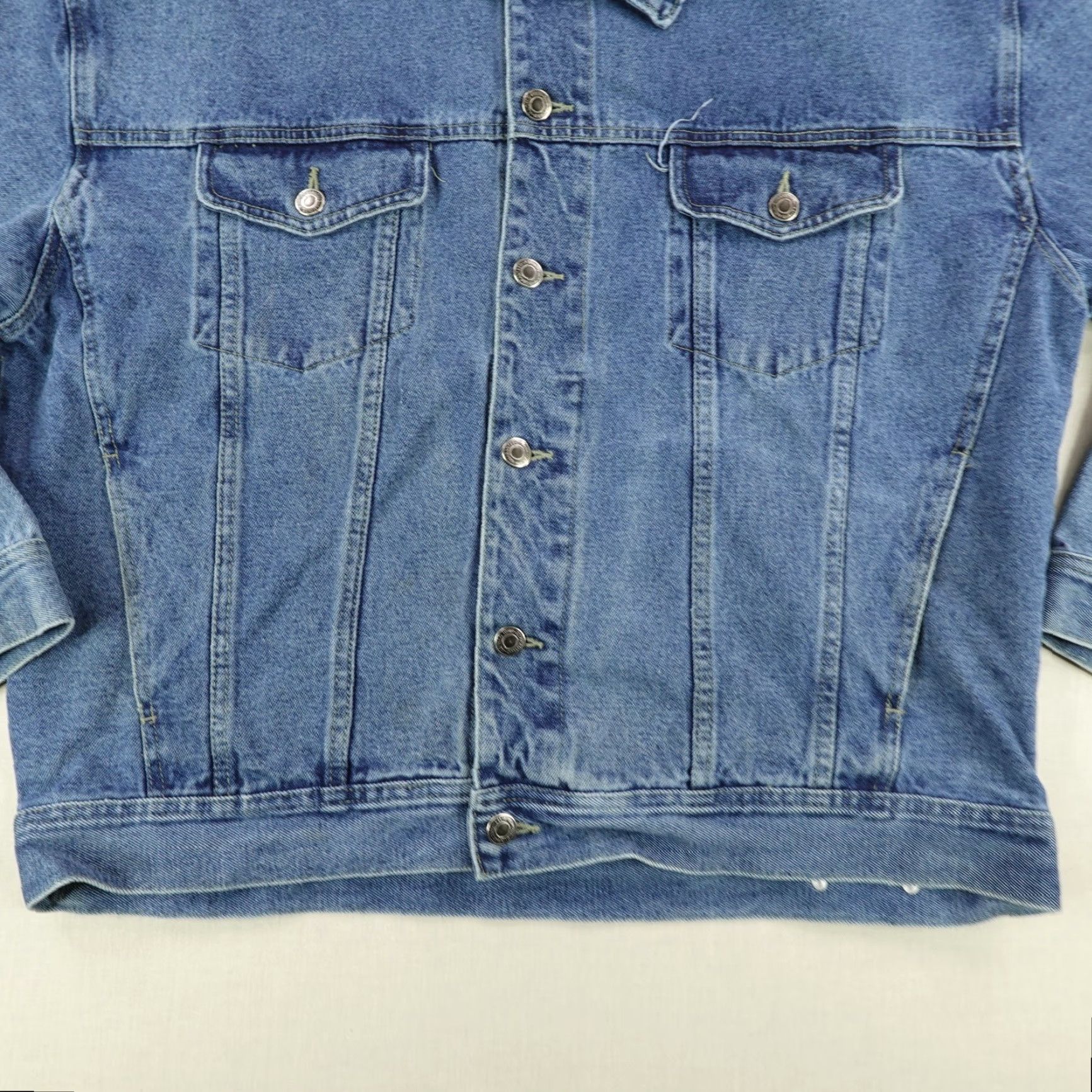 Marlboro VINTAGE Marlboro Jacket Mens Large Blue Denim Jean Trucker Coat Red Star Coat Size US 33 - 3 Thumbnail
