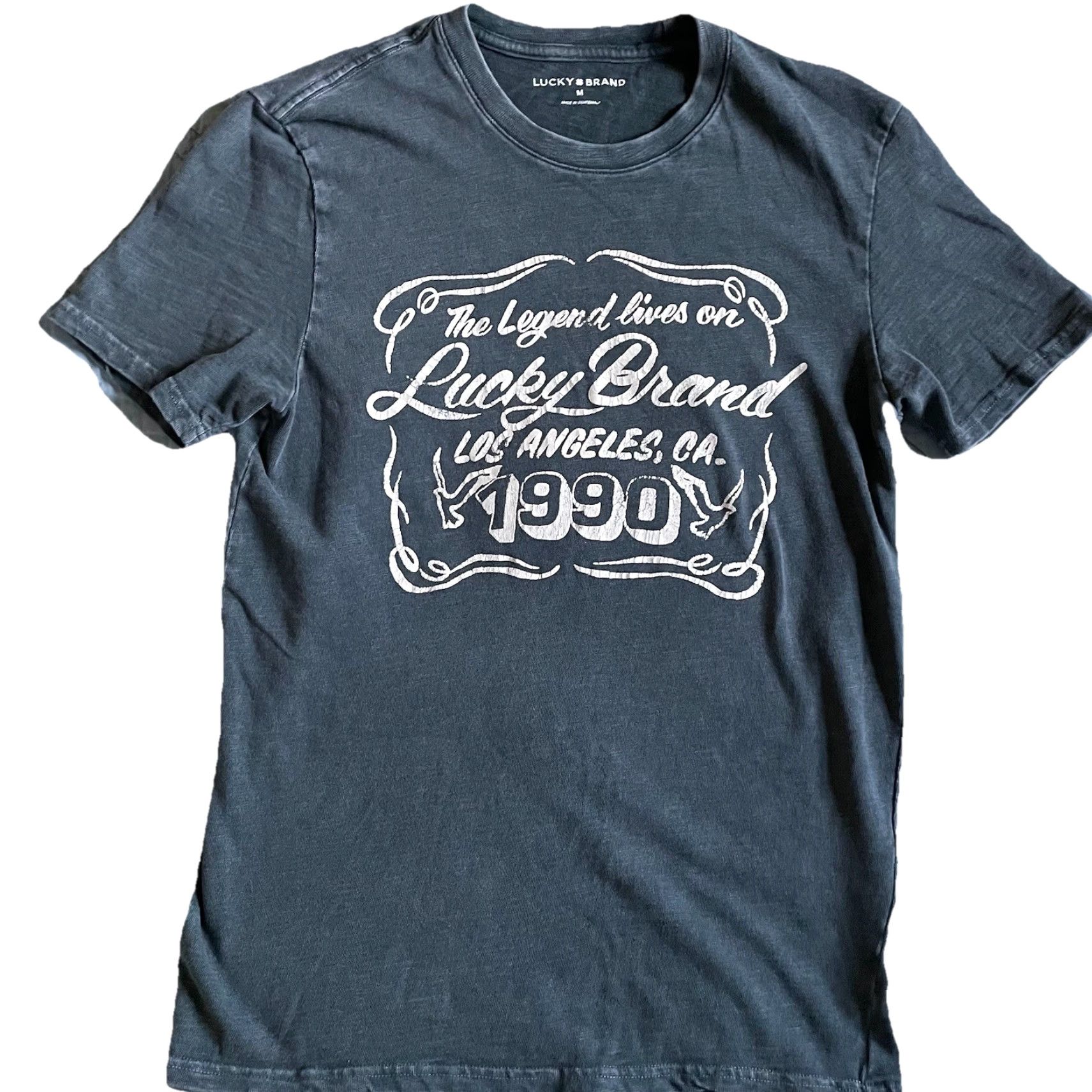 Lucky Brand Lucky Brand Shirt Men’s Medium Gray “Los Angeles 1990” Graphic Tee Short Sleeve Size US M / EU 48-50 / 2 - 3 Thumbnail