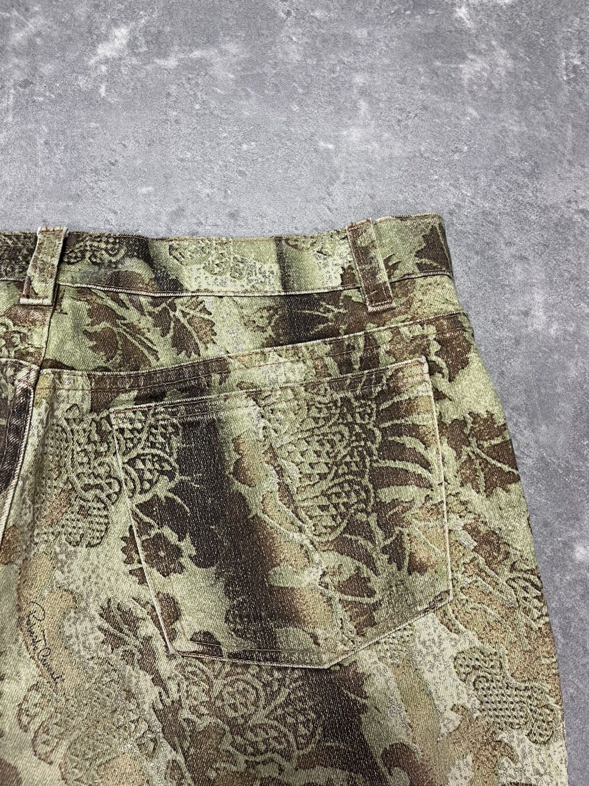 Roberto Cavalli Ornament Printed Flared Denim Jeans M 32