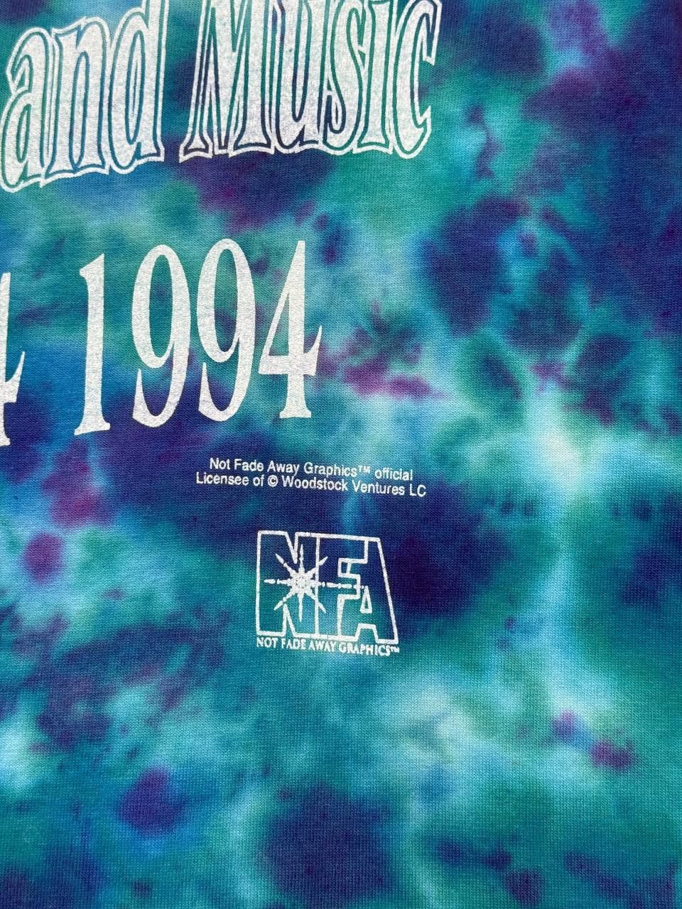 Band Tees NFA Vintage 1994 Woodstock Ventures Concert Tie Dye T-Shirt Size US XL / EU 56 / 4 - 9 Thumbnail