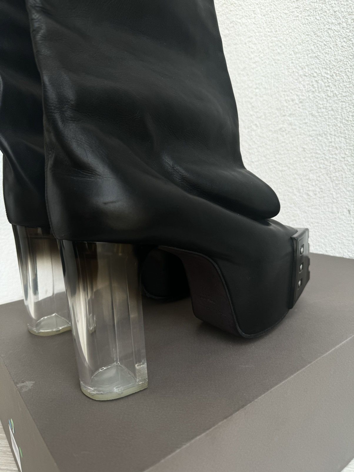 Rick Owens NEW ♟️ SAMPLE GRILL FLARED KISS GRADIENT LUXOR BOOTS Size US 11 / EU 44 - 11 Thumbnail