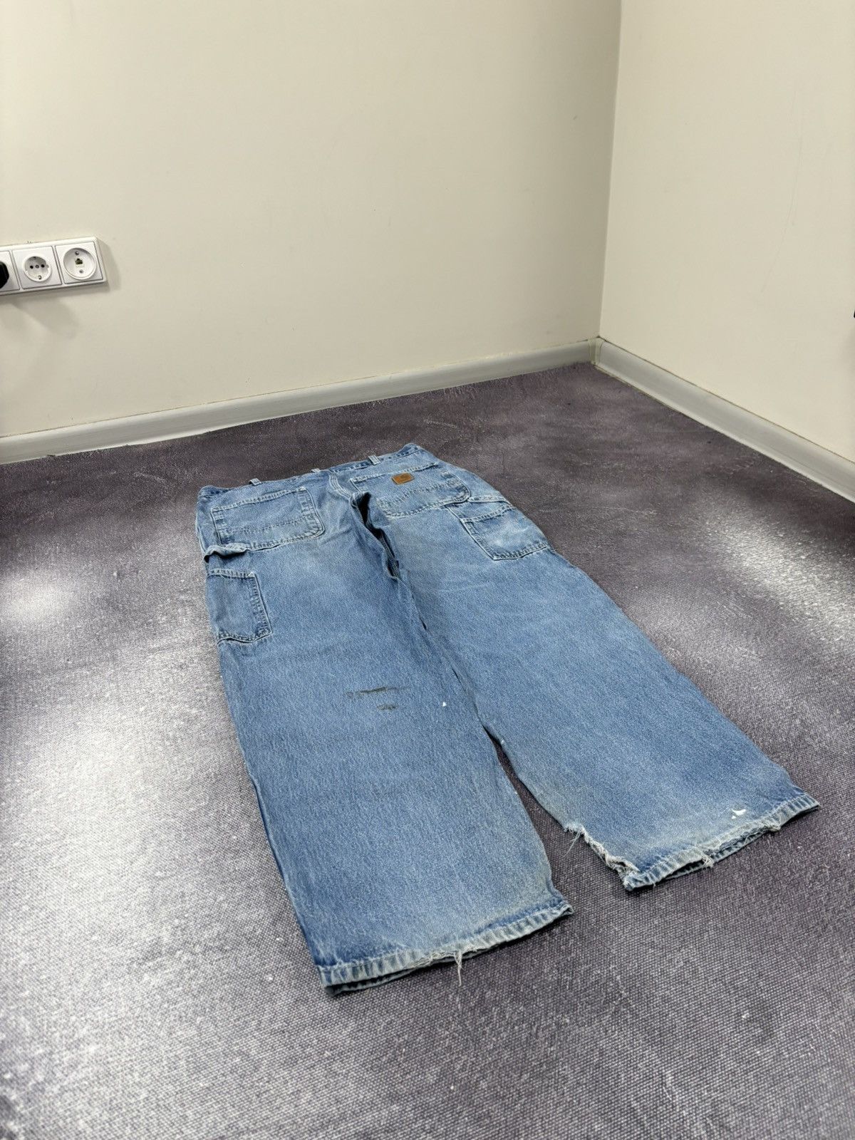 Carhartt Vintage Carhartt Dungaree Fit Faded Blue Denim Baggy Jeans Size US 35 - 4 Thumbnail
