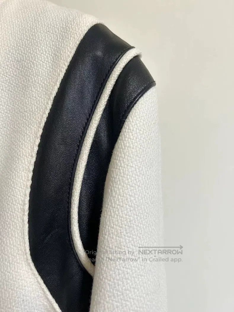Saint Laurent Paris Saint Laurent Paris Ivory White Leather Patchwork Baseball Size US M / EU 48-50 / 2 - 3 Thumbnail