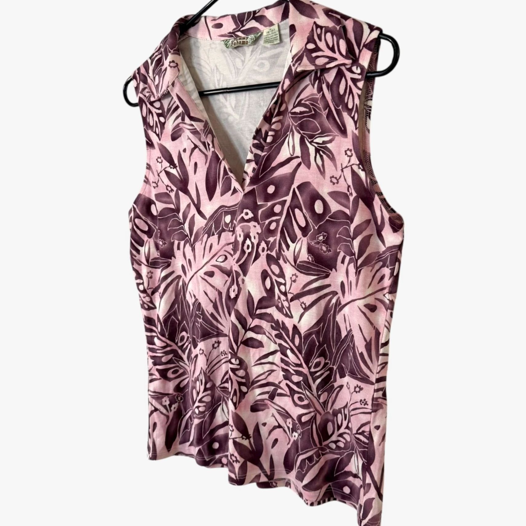 Tommy Bahama VINTAGE Tommy Bahama Women's Tank Top Sleeveless V-Neck Silk Blend Purple M Floral Tropical Hawaiian Beach Size M / US 6-8 / IT 42-44 - 2 Thumbnail