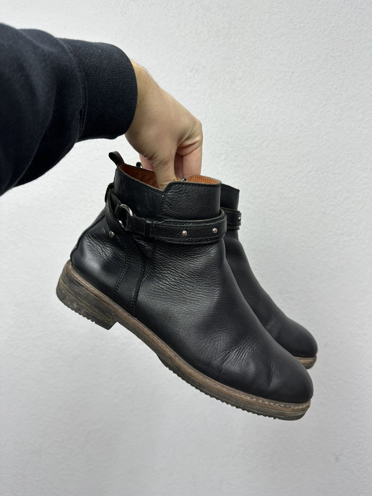 If Six Was Nine AS 98 Vibe Artisan Black Leather Side Zip Ankle Biker Boots Size US 10 / EU 43 - 11 Thumbnail