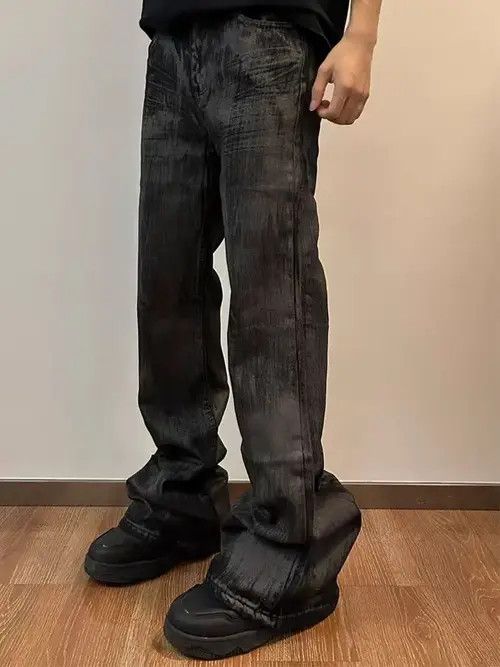 VIBE Heavyweight vintage baggy y2k micro flare street jeans Size US 32 / EU 48 - 8 Thumbnail