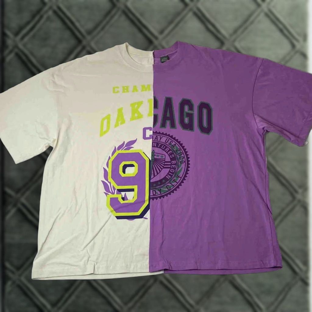 Vintage VINTAGE NBA T Shirt LA Lakers / Chicago Bulls Mixed Split Tee RARE Size XS / US 0-2 / IT 36-38 - 1 Thumbnail