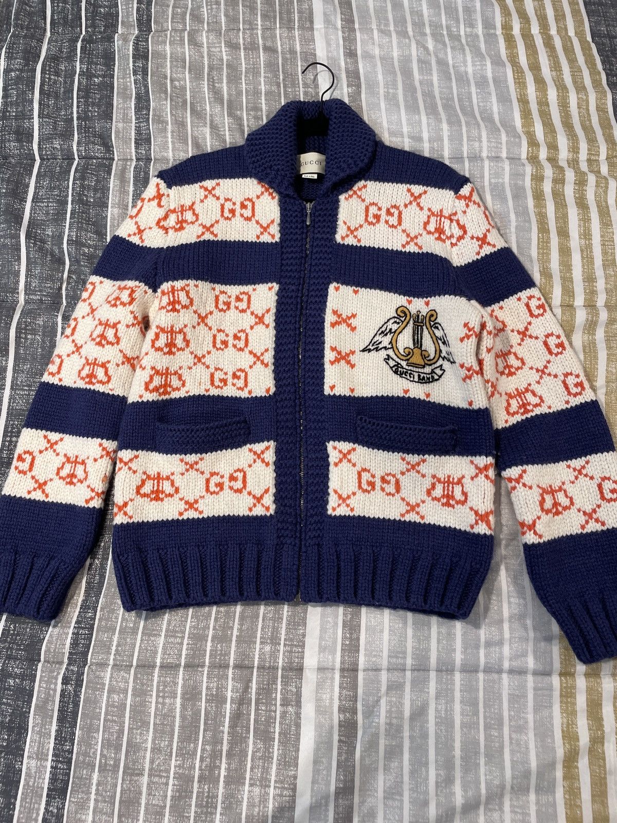 image of Gucci GG Wool Sweater () in Navy, Men's (Size Medium)