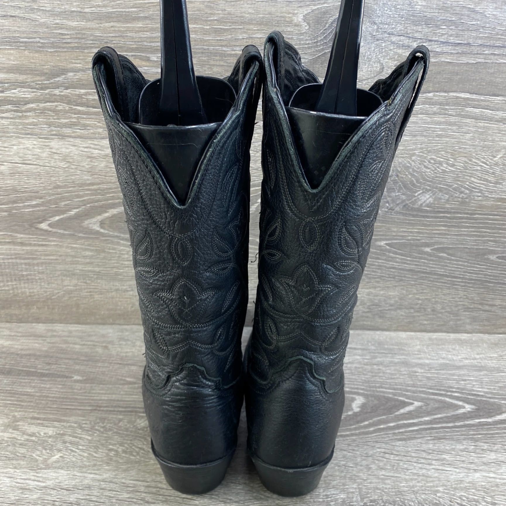 Ariat VINTAGE Ariat Womens 6 B Black Leather Deertan Heritage Round R Toe Cowboy Western Boots Size US 6 / IT 36 - 7 Thumbnail