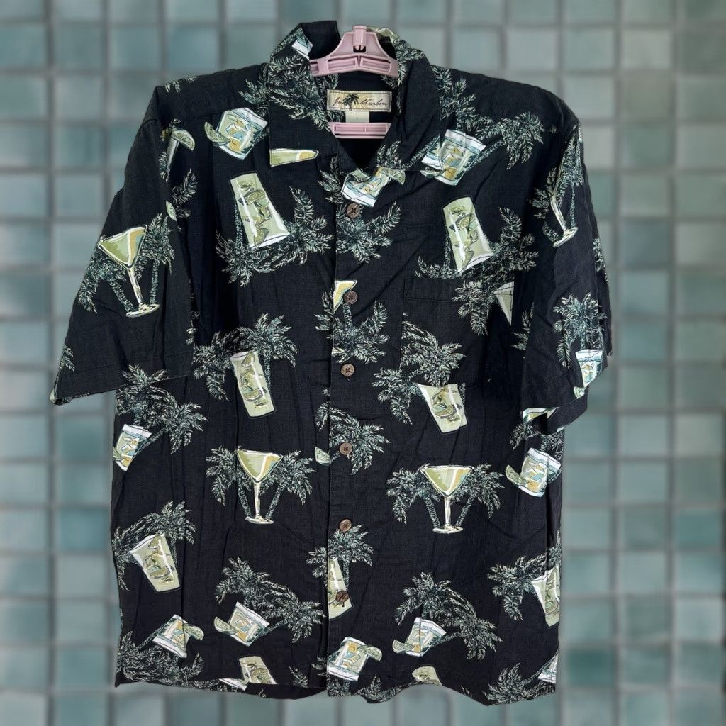 Vintage VINTAGE Joe Marlin Hawaiian Shirt Men's Casual Short Sleeve Floral Size L Black Size US L / EU 52-54 / 3 - 1 Thumbnail
