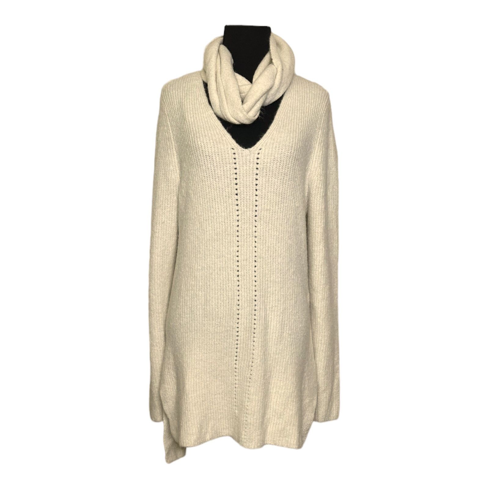 Liz Claiborne Liz Claiborne Pointelle Sweater with Infinity Scarf Size L Size L / US 10 / IT 46 - 1 Thumbnail