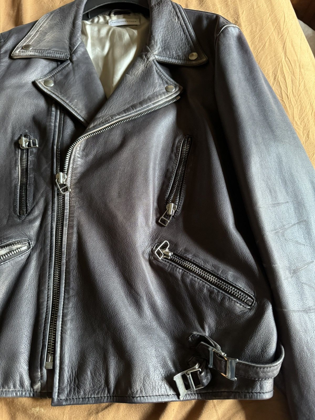 Faith Connexion Black Distressed leather Jacket Size US L / EU 52-54 / 3 - 7 Thumbnail