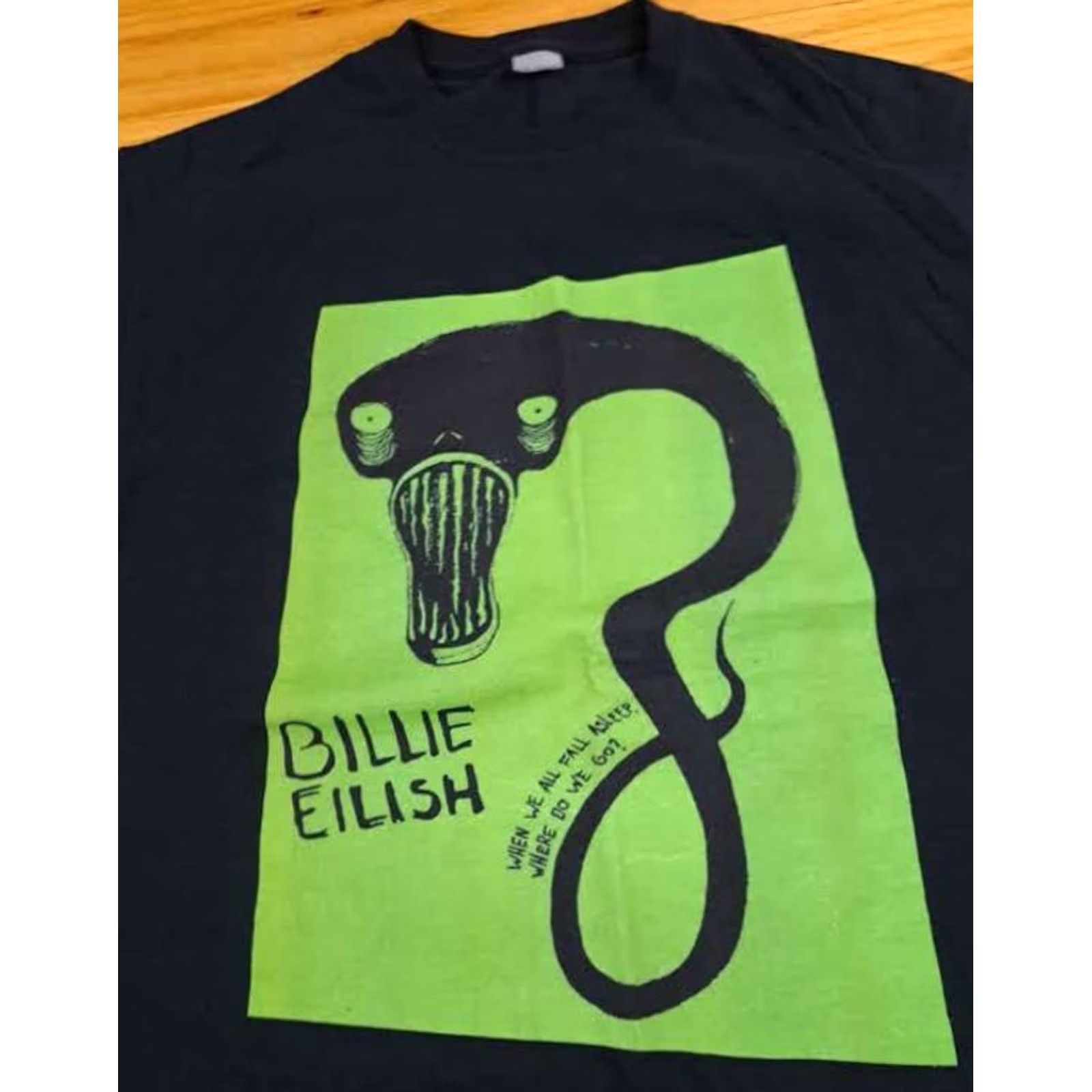 Gildan Vintage Gildan Billie Eilish Black Shirt LG Iconic Graphic Tee Size US L / EU 52-54 / 3 - 3 Thumbnail