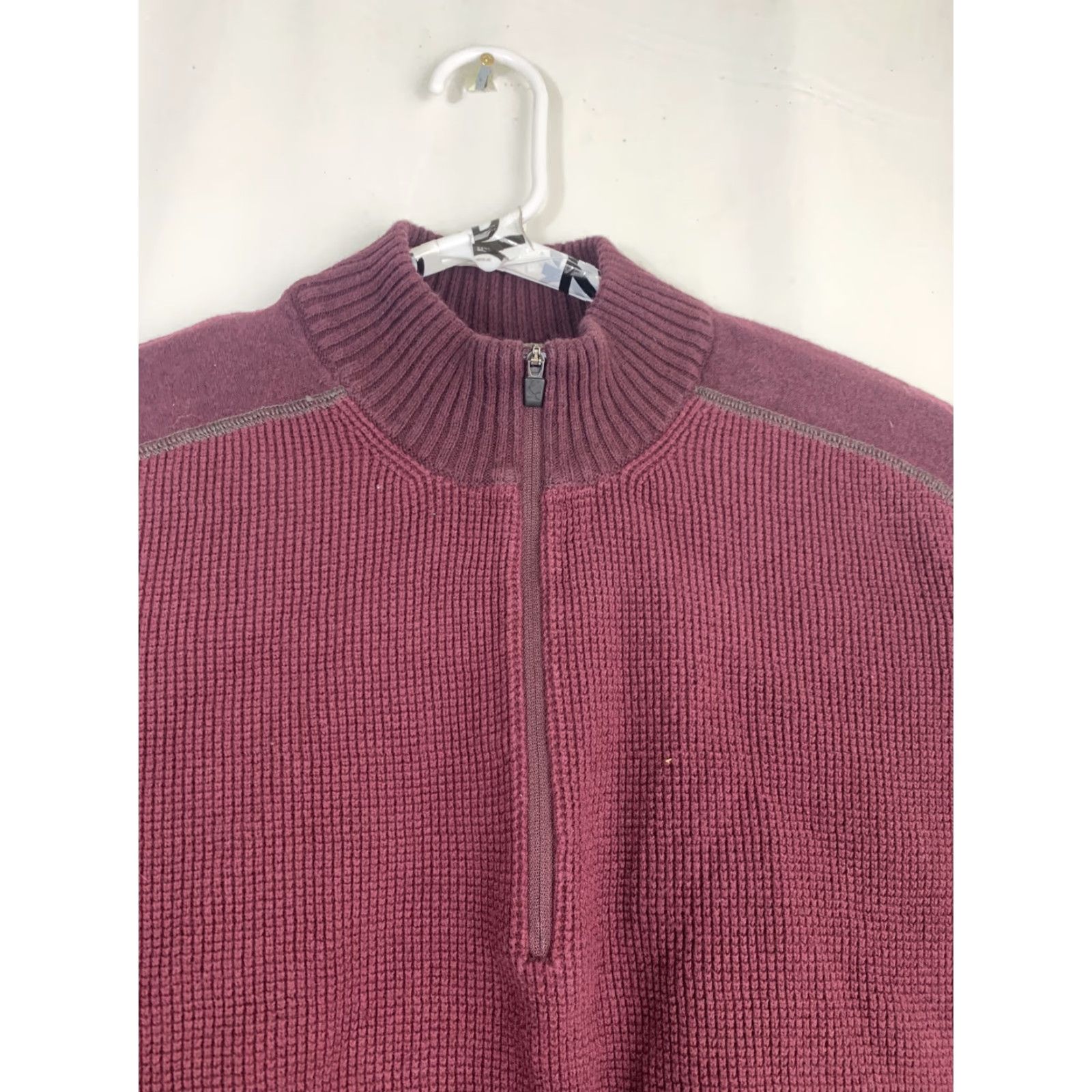Eddie Bauer Eddie Bauer Mens 2XL Maroon Cotton Wool 1/4 Zip Waffle Thermal Shirt Size US XXL / EU 58 / 5 - 5 Thumbnail