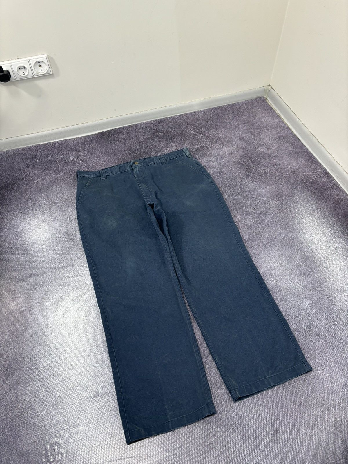 Carhartt Vintage 90s Carhartt Y2K Blended Navy Hype Baggy Twill Pants Size US 42 / EU 58 - 8 Thumbnail