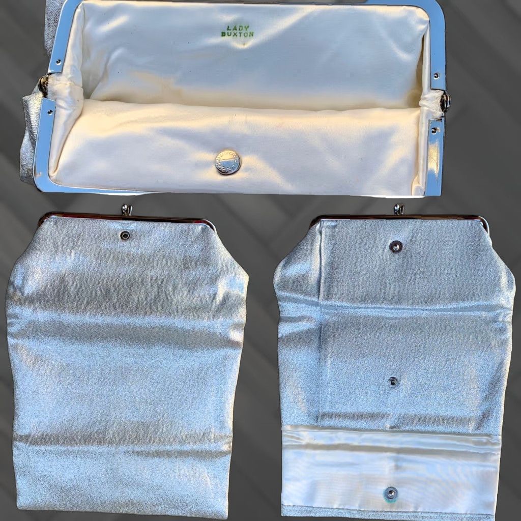 Vintage VINTAGE Mid-Century Modern Clutch Bag Silver Fabric Lady Buxton Womens Size ONE SIZE - 1 Thumbnail