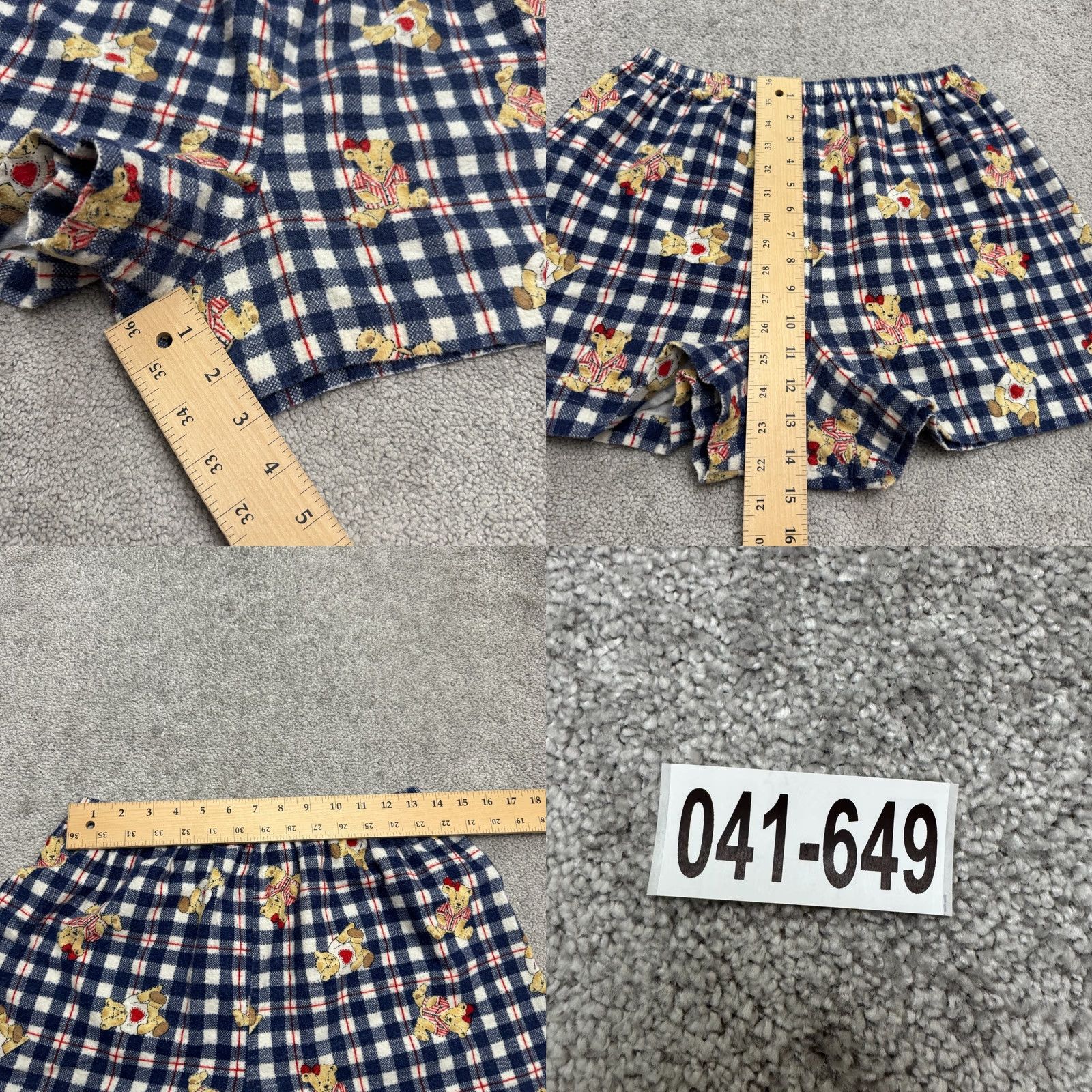 Vintage VINTAGE Kathy Ireland Sleep Shorts Shirt Women L Blue 90s Flannel Pajama Shorts Size 36" / US 14 / IT 50 - 8 Thumbnail