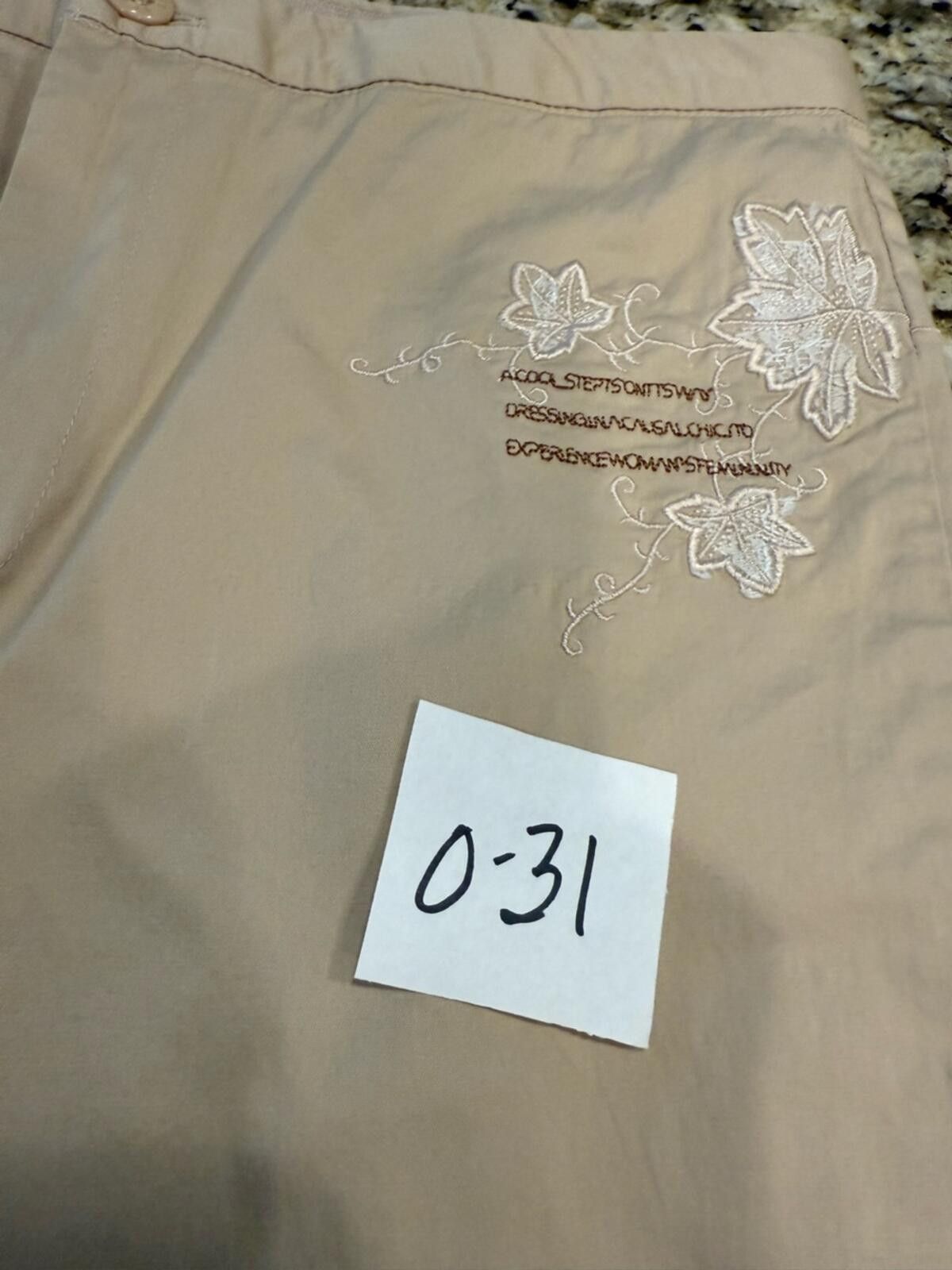 Other Lishiqi floral & positive affirmation khaki pants 28” waist Size 28" / US 6 / IT 42 - 12 Thumbnail