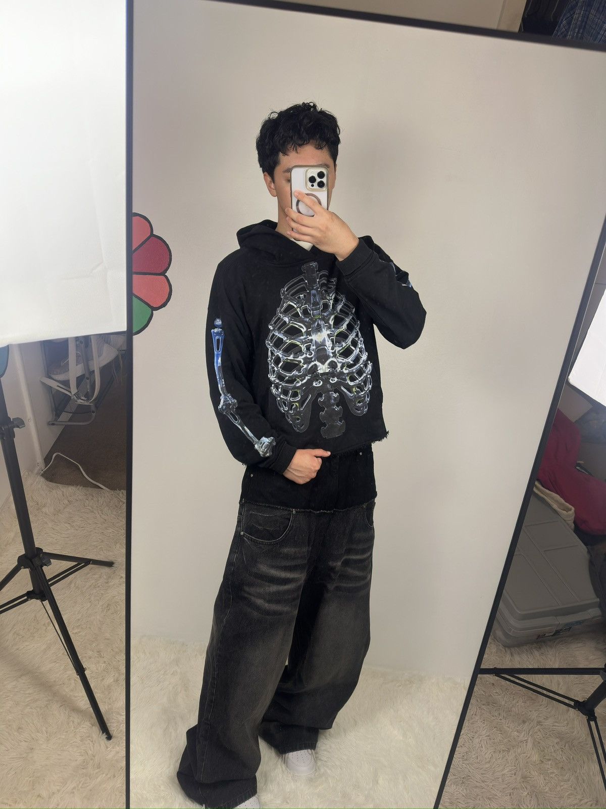 Other 3D chrome silver skeleton hoodie Size US M / EU 48-50 / 2 - 8 Thumbnail