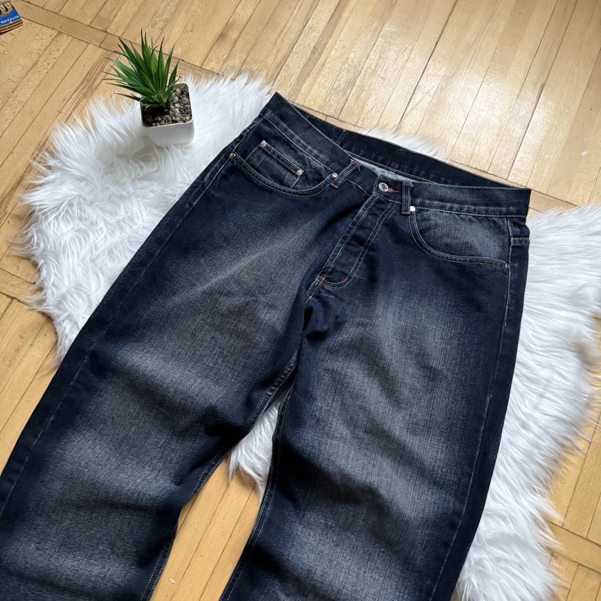 Dirk Bikkembergs 📌 Vintage Y2K Dirk Bikkembergs Baggy Soccer Washed Jeans Size US 33 - 5 Thumbnail