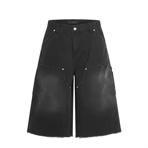 Japanese Brand × Jean Punk distressed men's loose cargo denim shorts Size US 32 / EU 48 - 1 Thumbnail