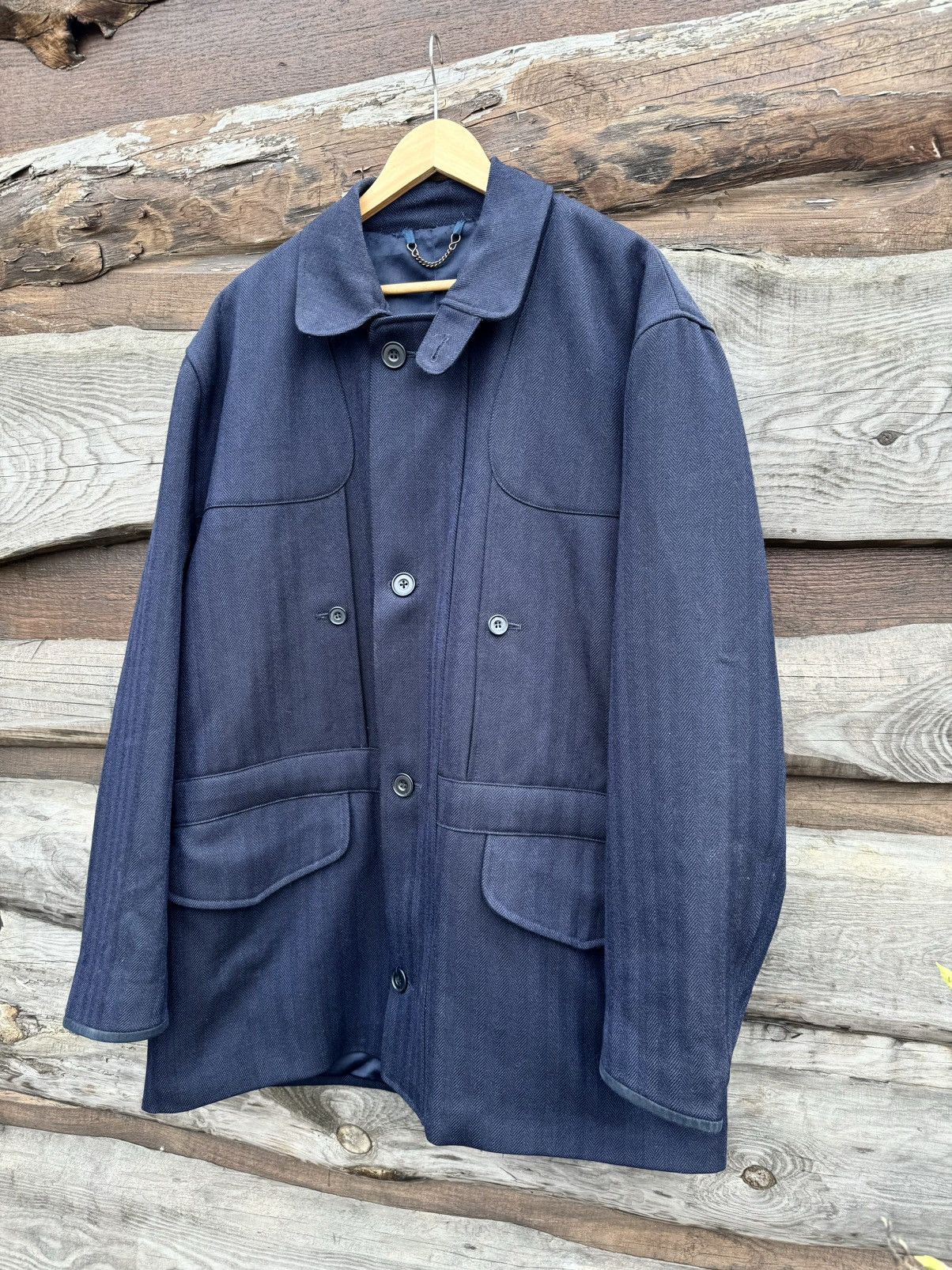 Turnbull & Asser Turnbull Asser Waterproof wool tweed blue coat Size US XL / EU 56 / 4 - 15 Thumbnail