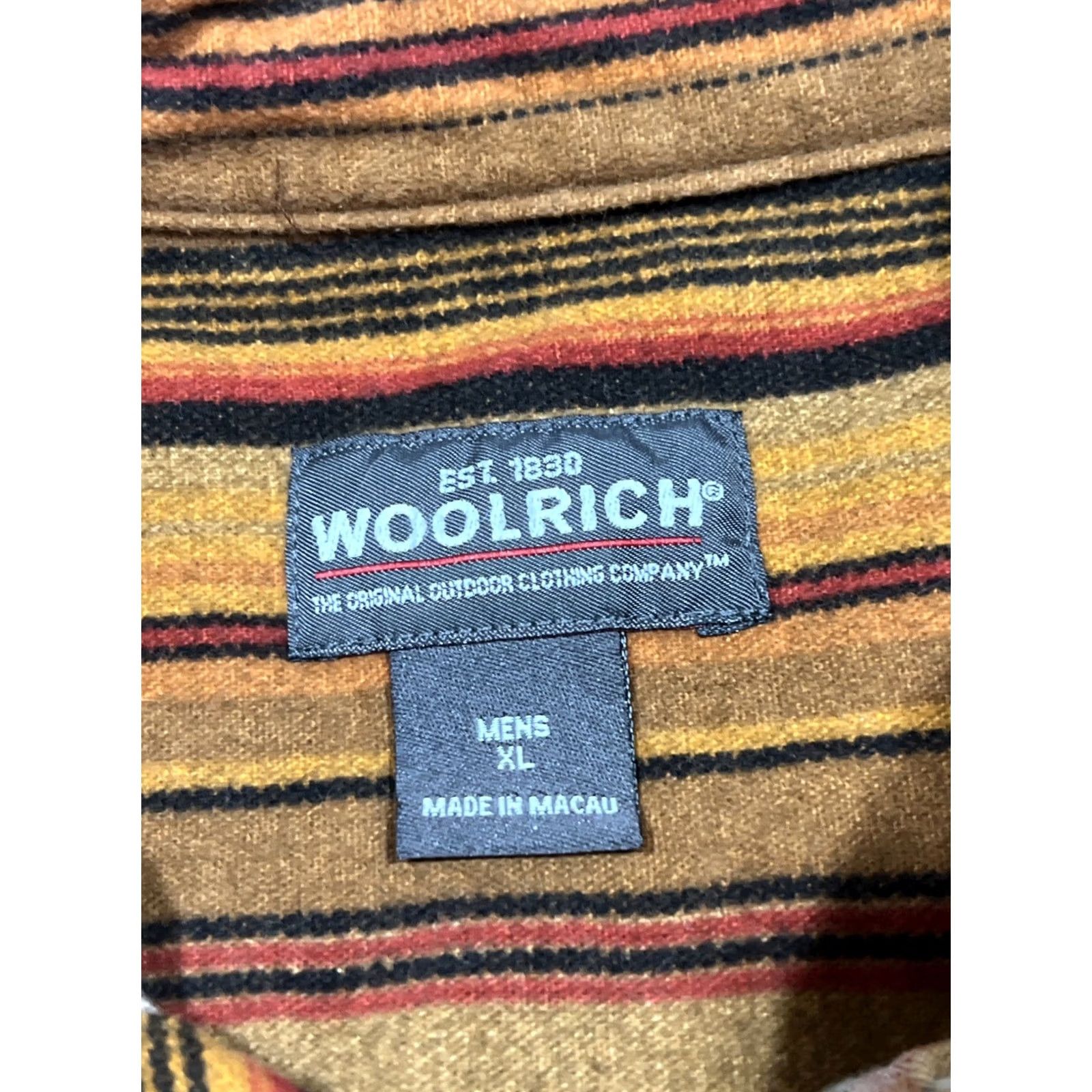 Vintage Woolrich Shirt Mens XL Bark Blanket Striped Flannel Button Down Pocket Cotton Size US XL / EU 56 / 4 - 7 Thumbnail