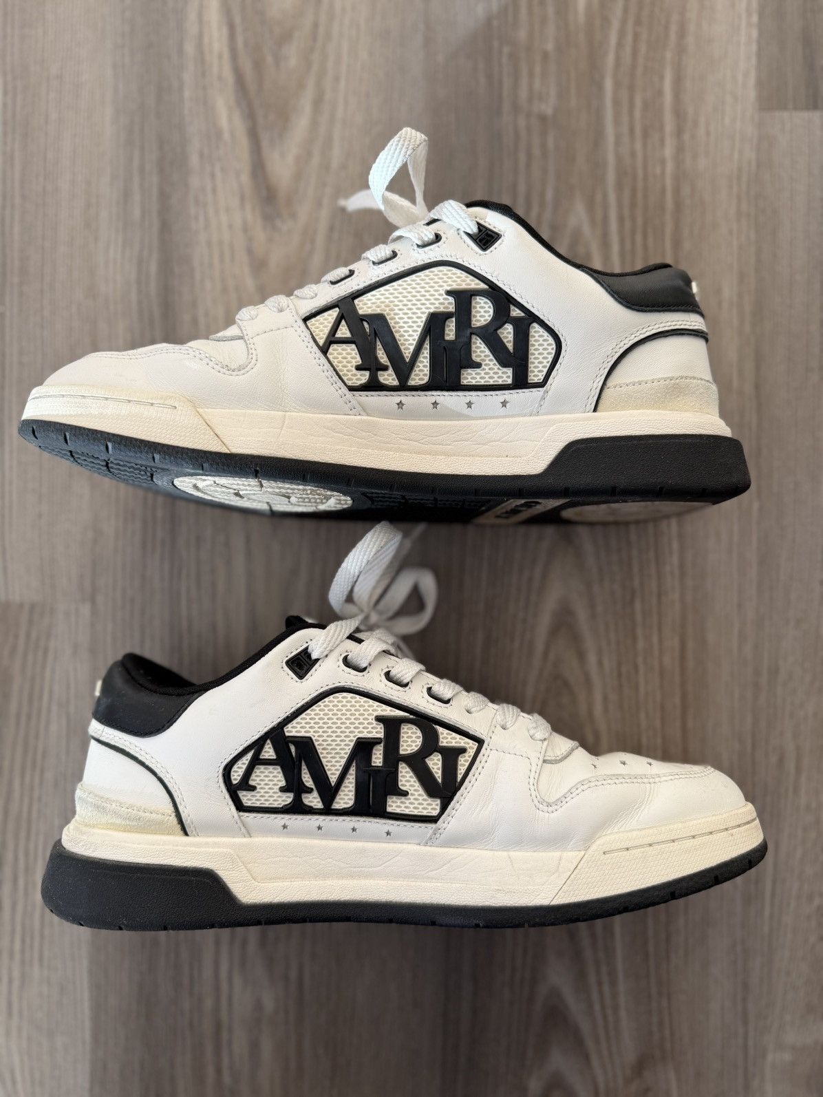 Amiri Amiri White & Black Classic Low Sneakers Size US 12 / EU 45 - 2 Thumbnail