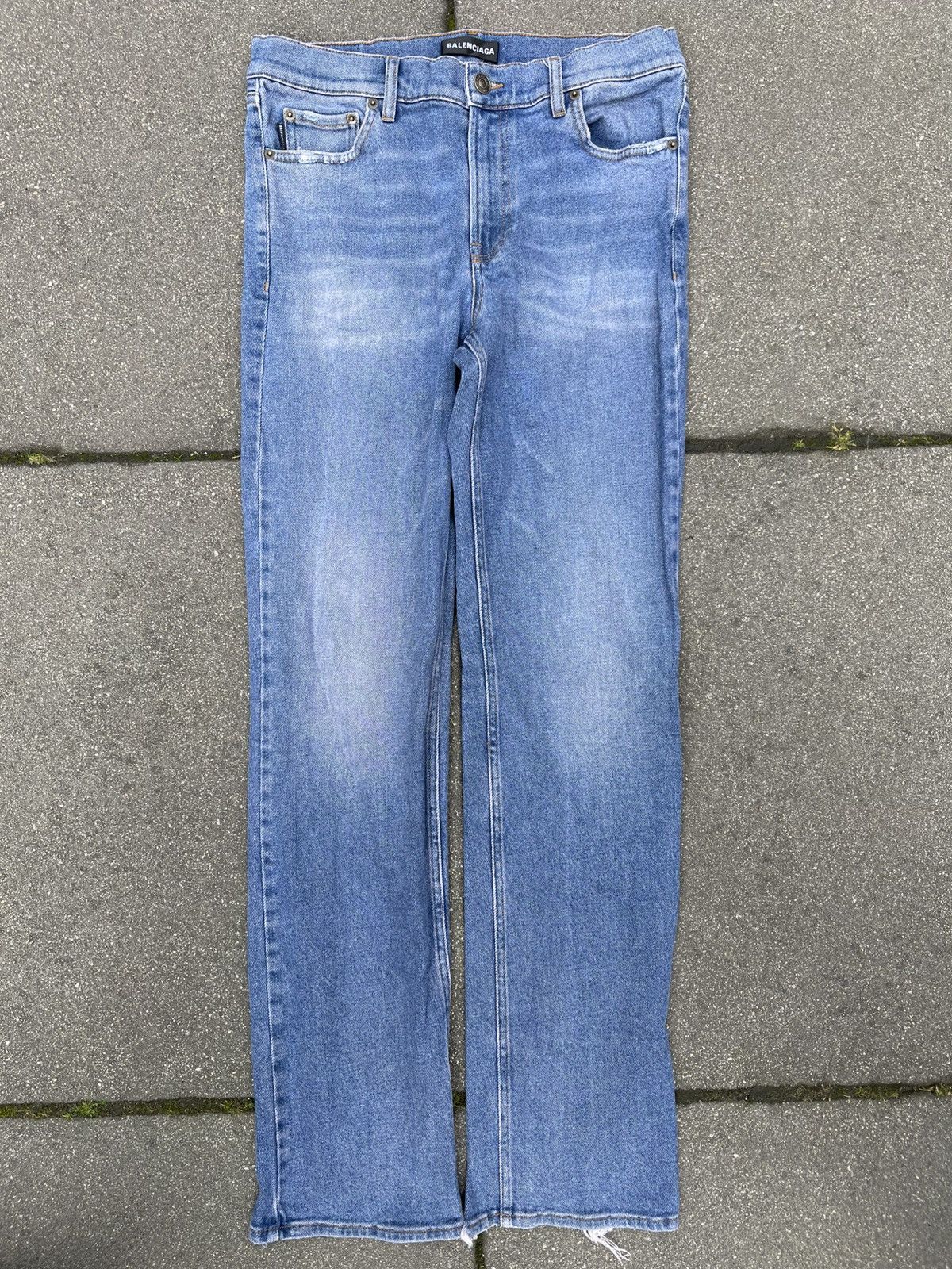 Balenciaga Balenciaga 2019 heel bite faded claw mark whisker denim Size US 34 / EU 50 - 1 Thumbnail