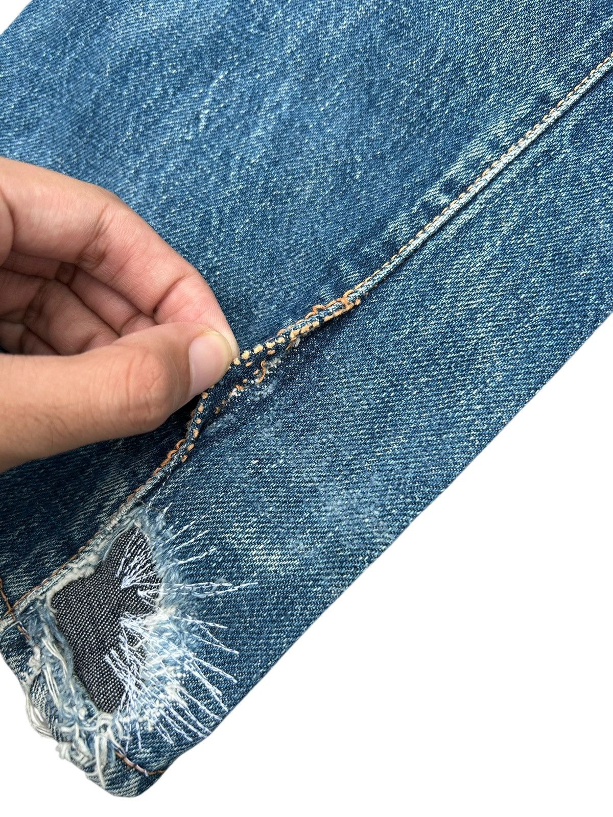 Evisu Vintage Buckle Back Evisu Selvedge Repair Denim jeans Size US 27 - 16 Thumbnail