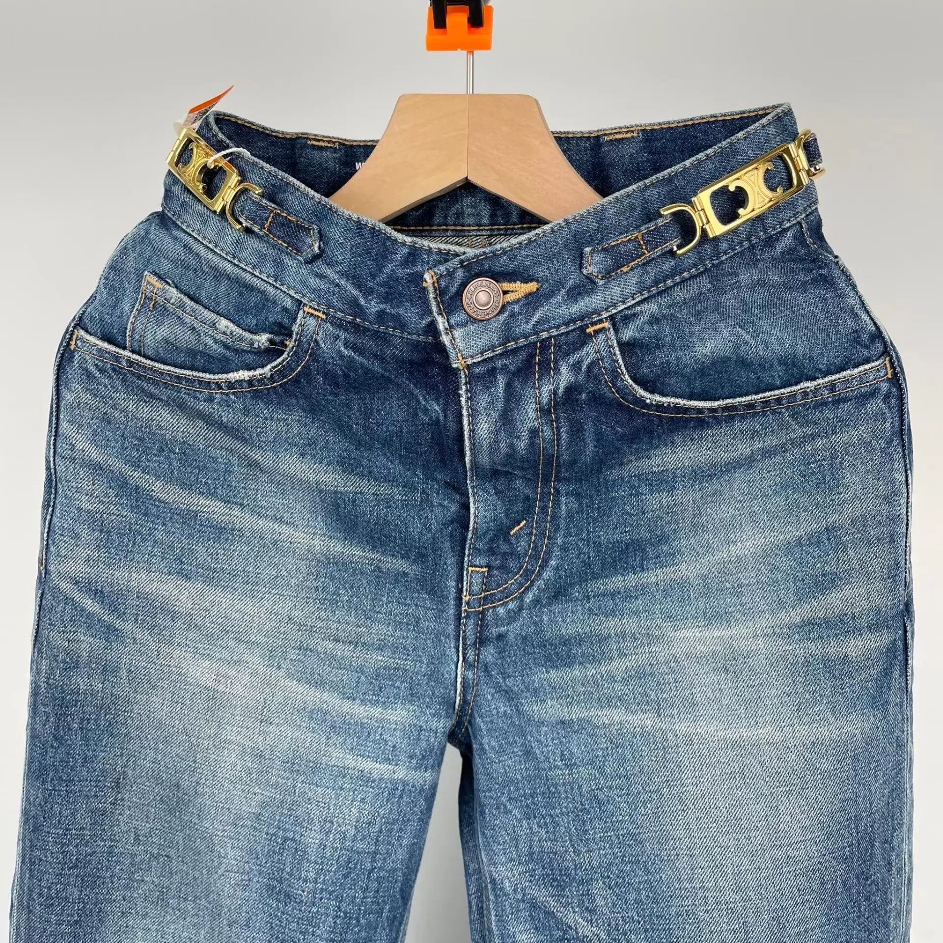 Celine CELINE women's blue jeans 155 260427ZMT8F07 Size 24" / US 00 / IT 34 - 4 Thumbnail
