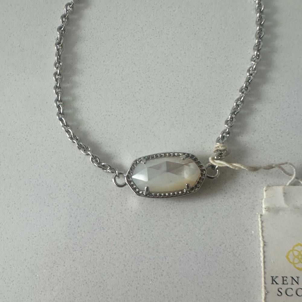 Designer Kendra Scott Elaina Silver Ivory Mother of Pearl Bracelet Size ONE SIZE - 3 Thumbnail