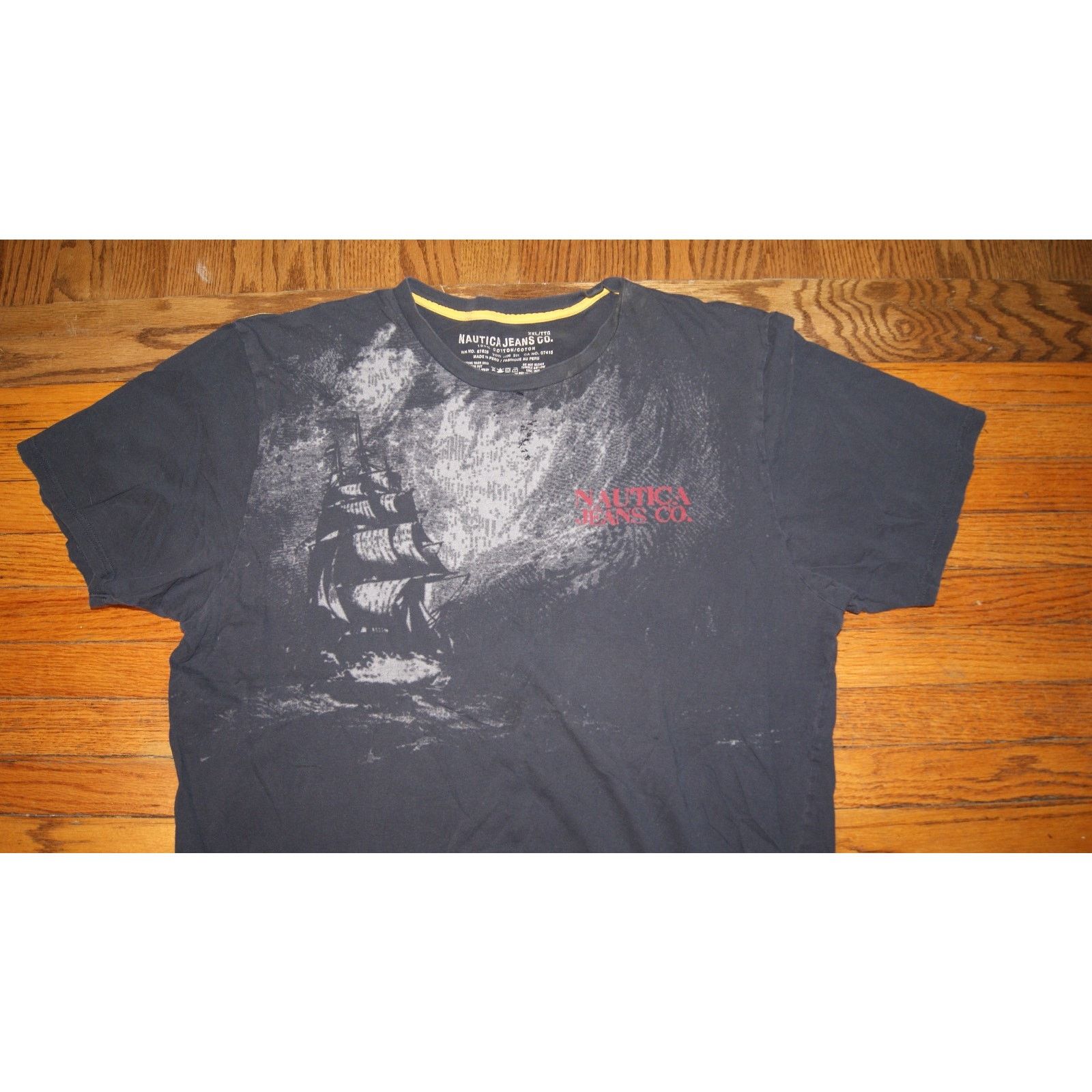 Nautica VTG Nautica Jeans AOP Piarate Ship Affliction XL TShirt Size US XL / EU 56 / 4 - 2 Thumbnail