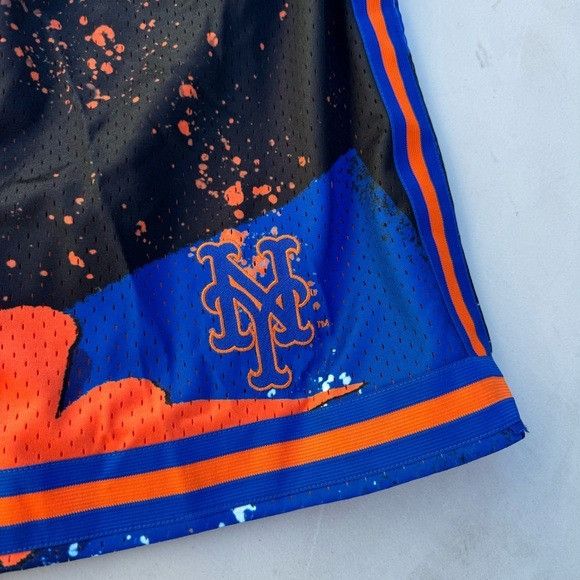 Designer × Mitchell & Ness NWT MITCHELL & NESS MLB METS HYPER HOOPS FASHION SHORTS SZ 4 Size US 38 / EU 54 - 4 Thumbnail