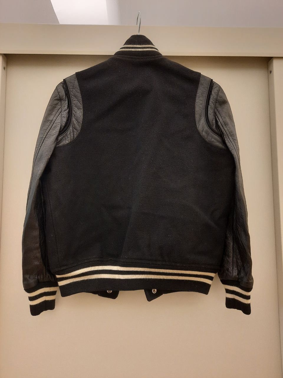 Saint Laurent Paris Leather Sleeve Teddy Bomber Jacket Size US XS / EU 42 / 0 - 2 Thumbnail