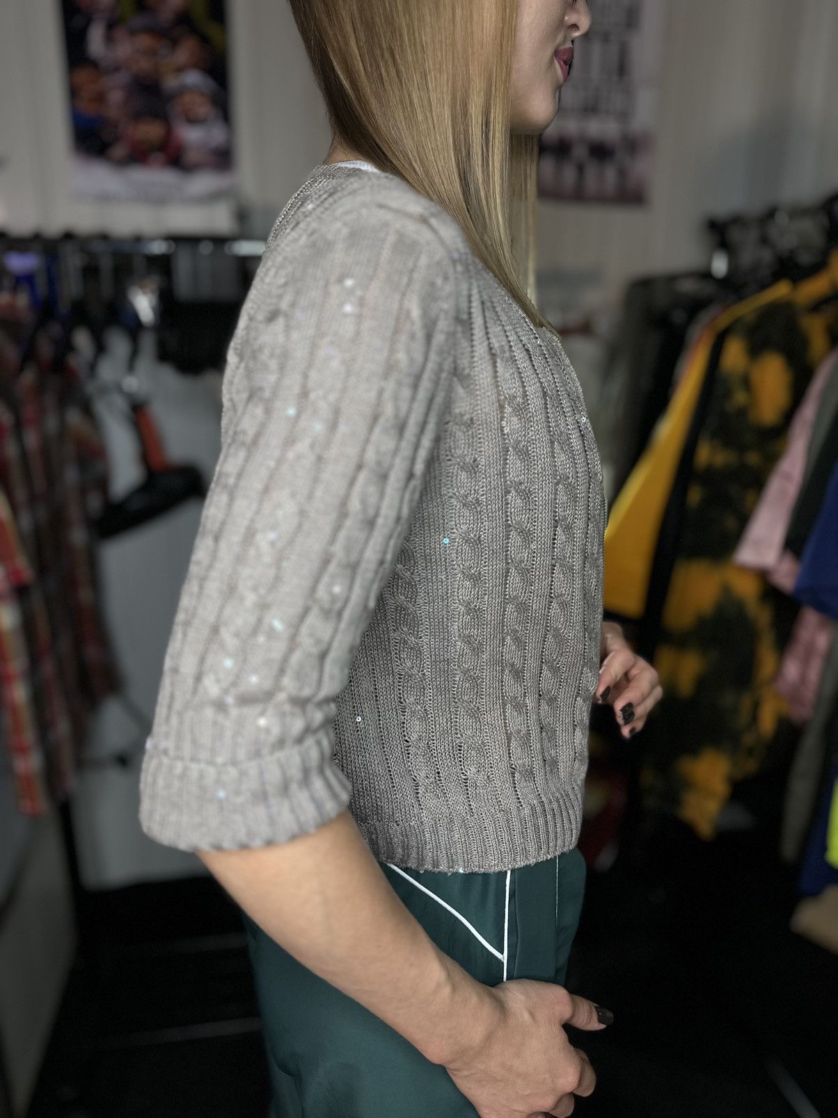 Brunello Cucinelli Brunello Cucinelli Linen Silk Sequin Knit Sweater Size M/L Size L / US 10 / IT 46 - 14 Thumbnail