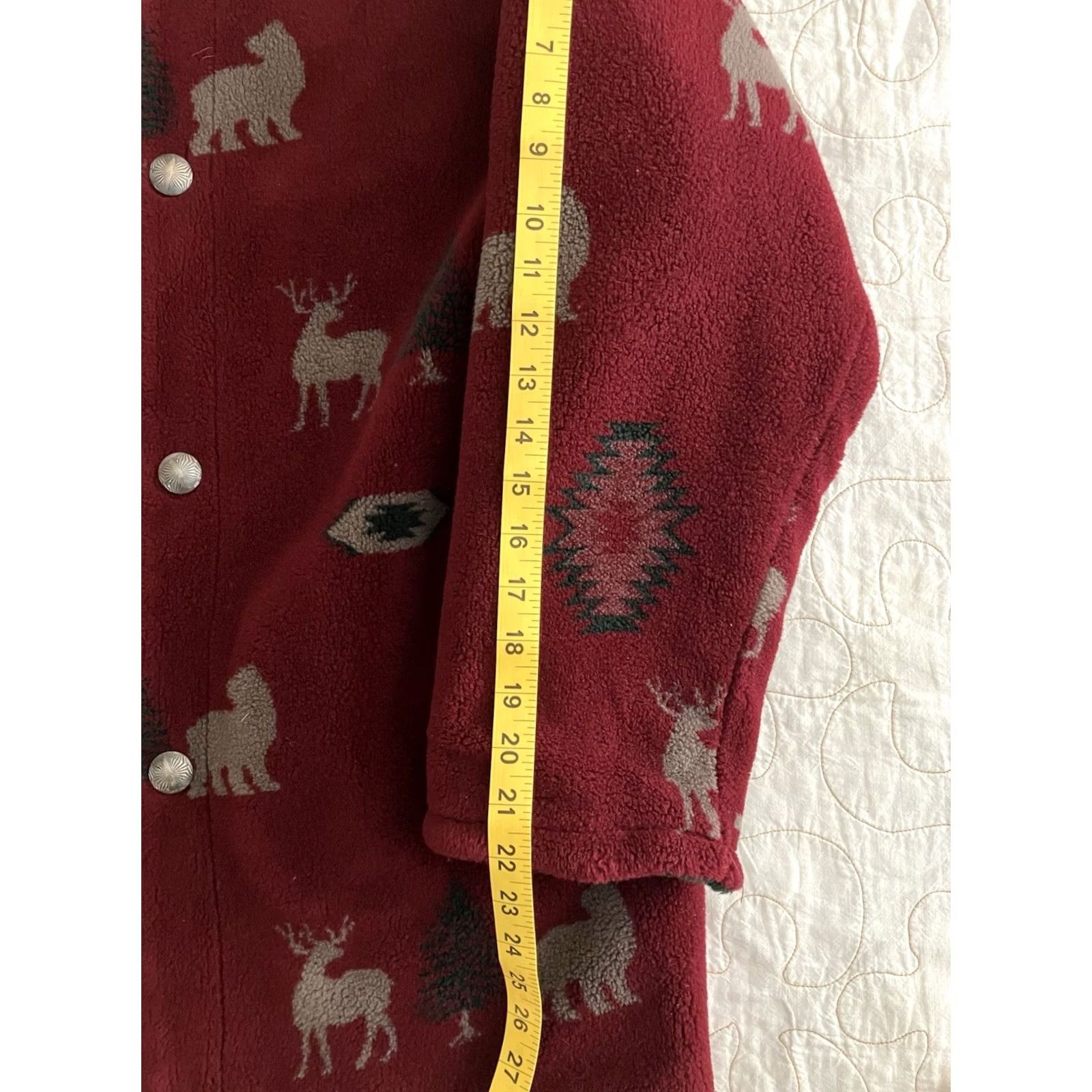 Vintage VINTAGE Denali Jacket Southwestern Bears Deer Oversized Button M Hoodie Pockets Reversible Zip Fade Red/Black/Tan Women Size M Size M / US 6-8 / IT 42-44 - 5 Thumbnail