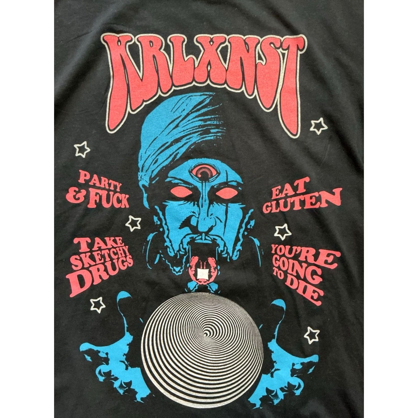 J Brand KRLXNST Filth Brand Sketchy Drugs Going To Die Black Graphic S/S T-Shirt L Mens Shirt Size Large Size US L / EU 52-54 / 3 - 3 Thumbnail