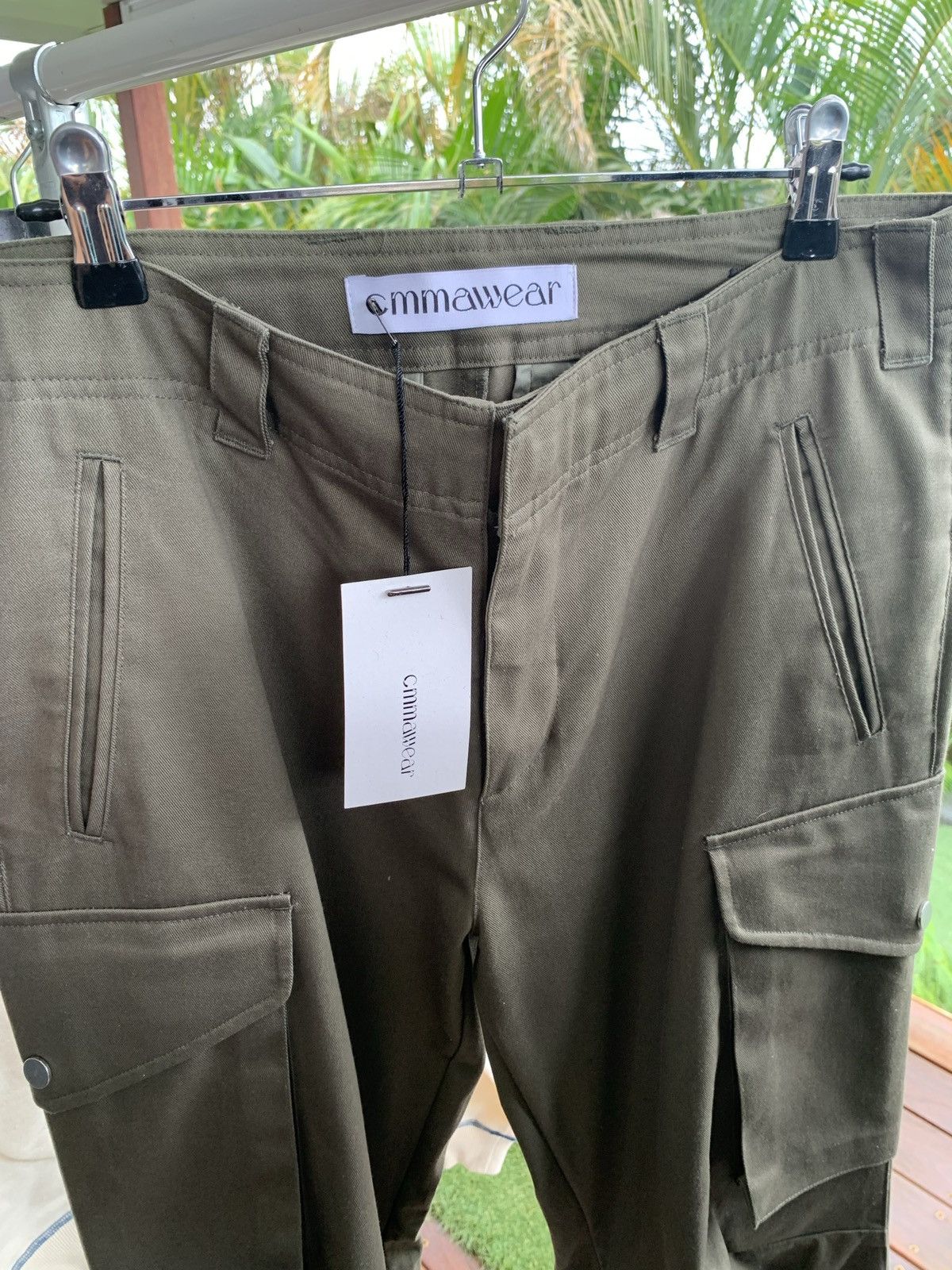 CMMAWEAR Cmmawear Hourglass Backzip Cargo Pants (Dark Sage Green) Size US 32 / EU 48 - 2 Thumbnail