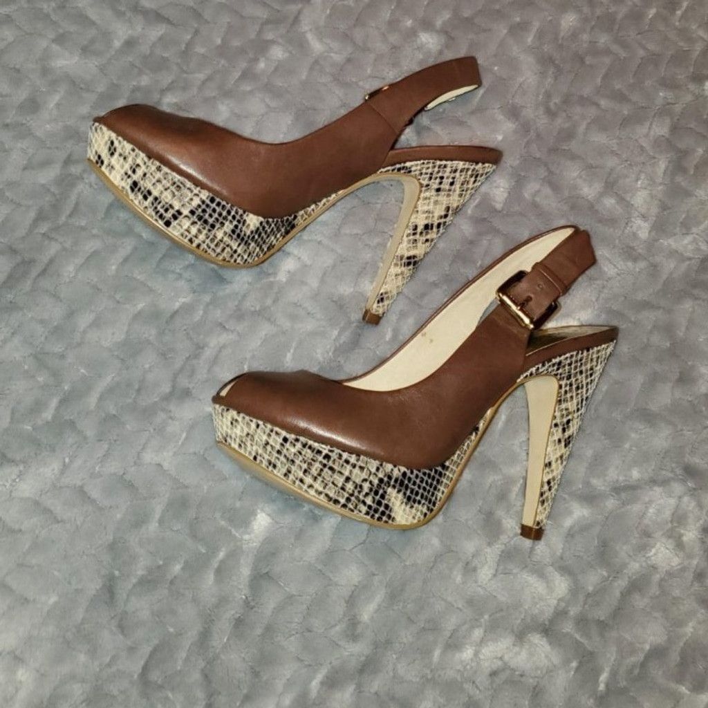 Michael Kors 🌸Michael Kors Snakeskin Slingback Heels! Size 6.5 Size US 6.5 / IT 36.5 - 6 Thumbnail