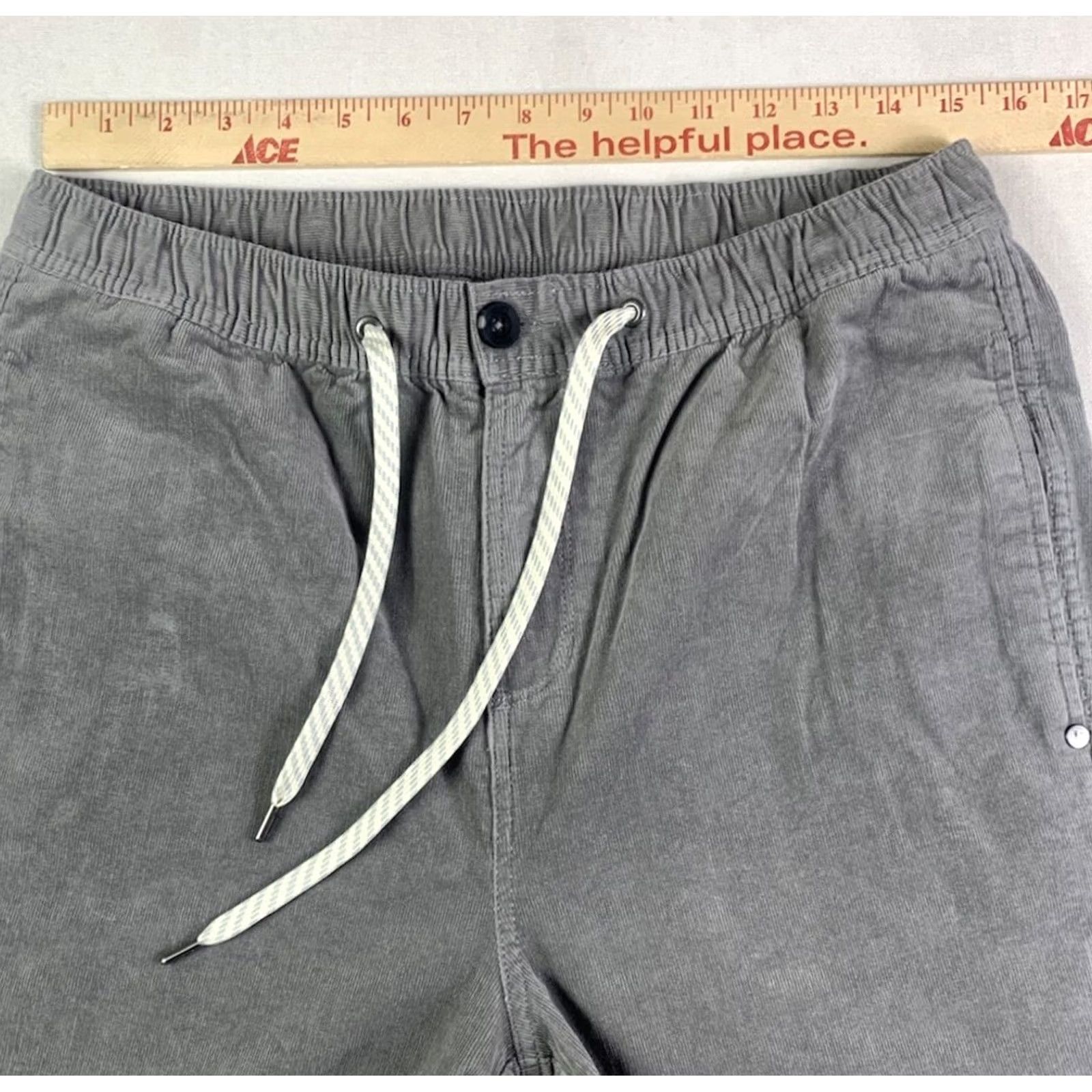 Vuori Vuori Pants Corduroy Gray Mens Large Elastic Drawstring V440 Stretch Size US 33 - 7 Thumbnail