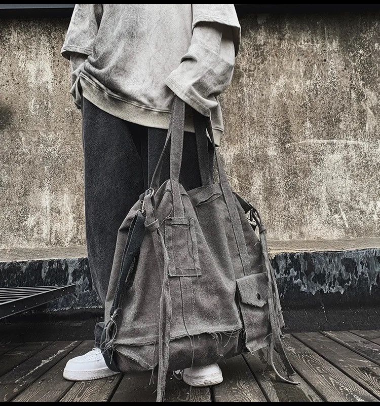 Vintage Tote Bag Canvas Single Vintage Solid Hasp Shoulder Bag Size ONE SIZE - 5 Thumbnail