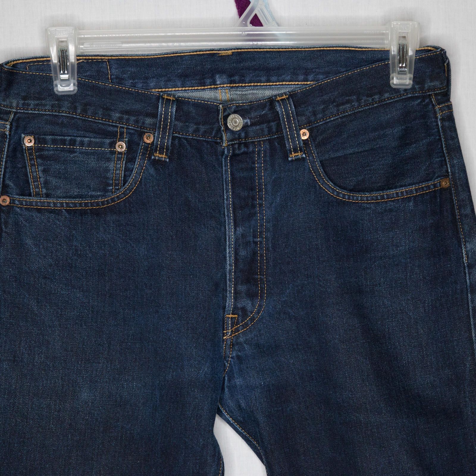 Levi's Levi's x J Crew 501 Dark Blue Denim Selvedge Jeans 32 x 32 Size US 32 / EU 48 - 3 Thumbnail