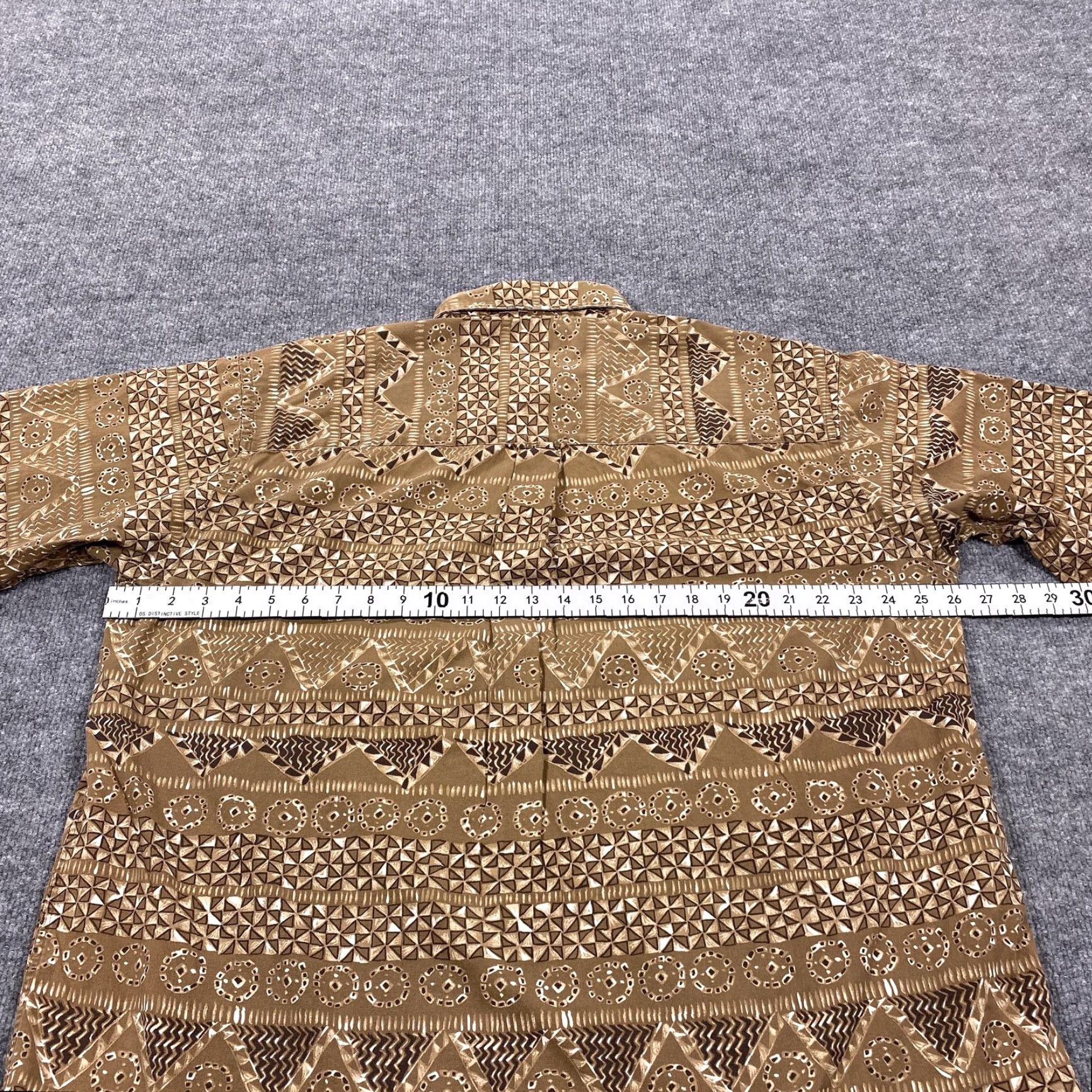 Roundtree & Yorke Roundtree & Yorke Shirt Mens XL Brown Geometric Short Sleeve Button Up Aztec Size US XL / EU 56 / 4 - 5 Thumbnail