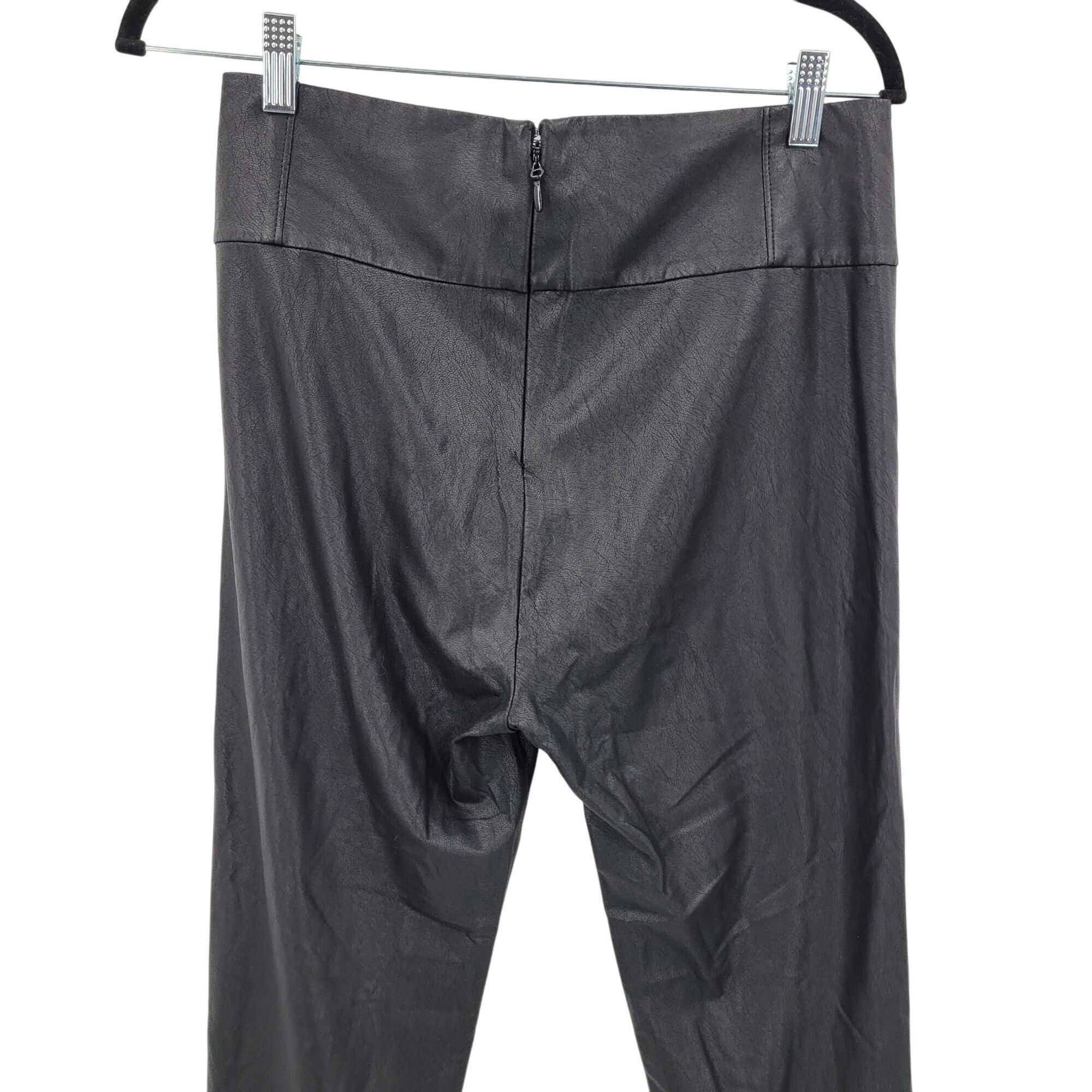 Other BCBGMAXAZRIA Faux Leather Leggings M Black High Waist Oil Sl Size 30" / US 8 / IT 44 - 10 Thumbnail