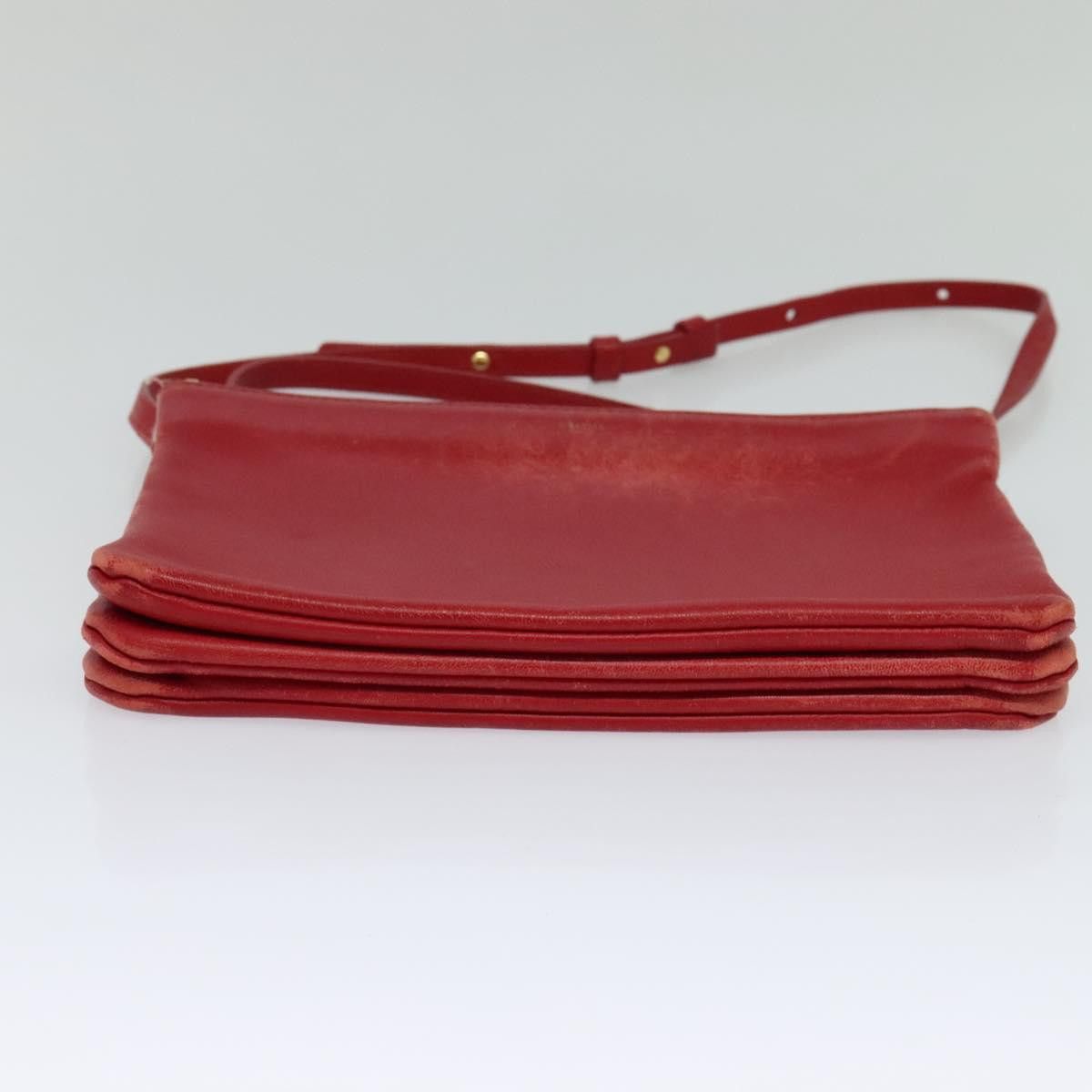 Celine CELINE Trio Small Shoulder Bag Leather Red Gold Size ONE SIZE - 9 Thumbnail