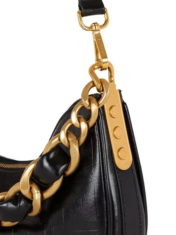 Balmain o1s1wg111225 Size:OS/1945 Soft Moon Shoulder Bag in Black Size ONE SIZE - 4 Thumbnail