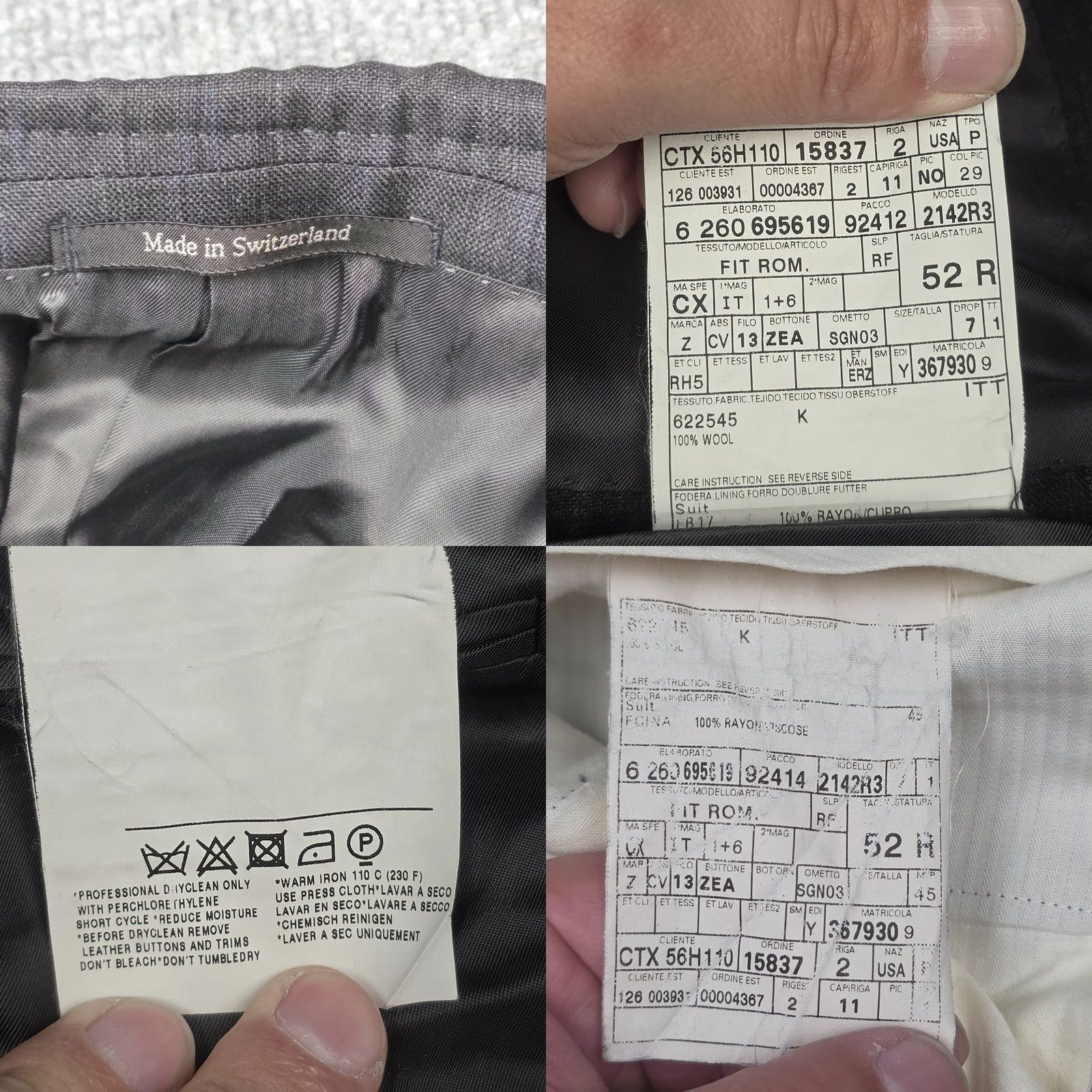 Ermenegildo Zegna Ermenegildo Zegna Suit 2 Piece Trofeo Plaid Wool Blazer 52R/42R Gray Navy Denim? Size 52R - 9 Thumbnail