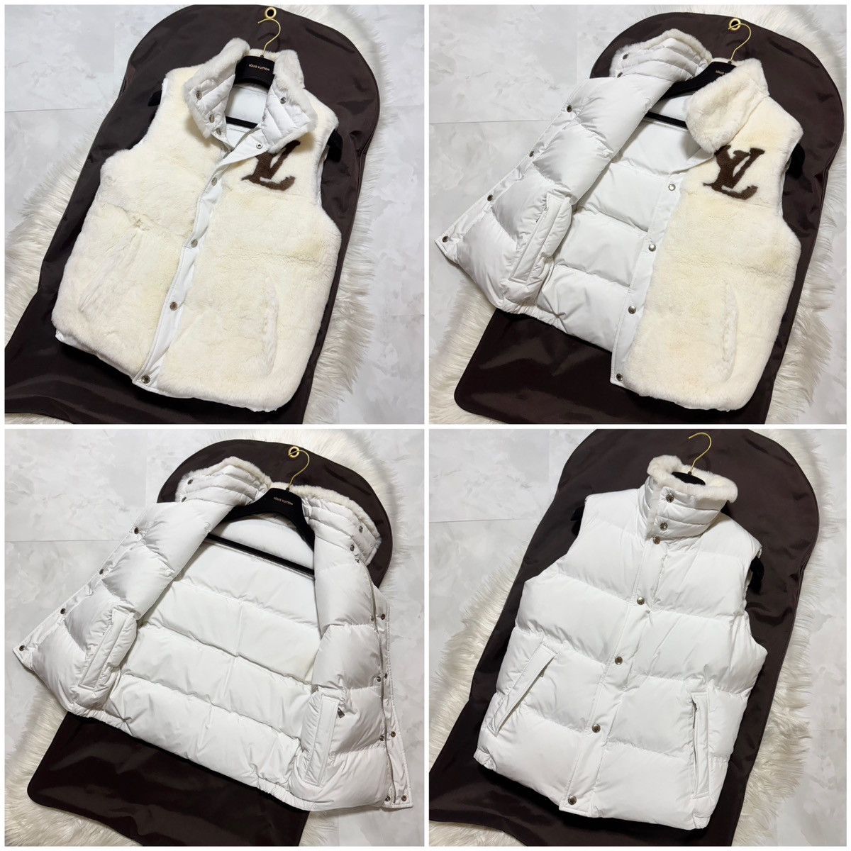 Runway Louis Vuitton Rabbit Fur Reversible Down Vest